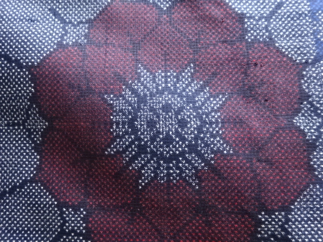  花模様織出し本場泥大島紬着物（5マルキ）